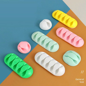 Silicone 1 2 3 5 7 khe cắm cáp tổ chức underdesk tường dán dính cáp dây Clip lưu trữ - Product Image 2