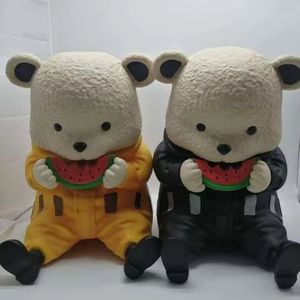 Fashion anime, Pirates GK, <b>Cute</b> pets series, Eating watermelon, Beppo <b>bear</b>, Large size, Scale model Model piece Decoration item - Product Image 1