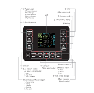 Fauteuil de massage Shiatsu moderne à gravité zéro, avec rail L, inclinable, airbag, haut-parleur, écran LCD, télécommande et commande vocale pour le dos - Product Image 4