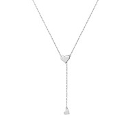 Daoshang Vente en gros Colliers personnalisés en argent sterling 925 plaqué or avec double cœur en forme de bijoux de mode pour femmes