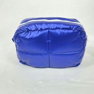 Solid Color Winter Down Cotton Soft Light Weight Puffer Puffy Fluffy Quilted Cloud Makeup Cosmetic Bag Travel Make up Pouch - Product Image 5