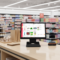 Sistem POS All-in-One Ultra Tipis 15.6 inci Win10/11/Linux/Android untuk Restoran, Kasir, dan Toko