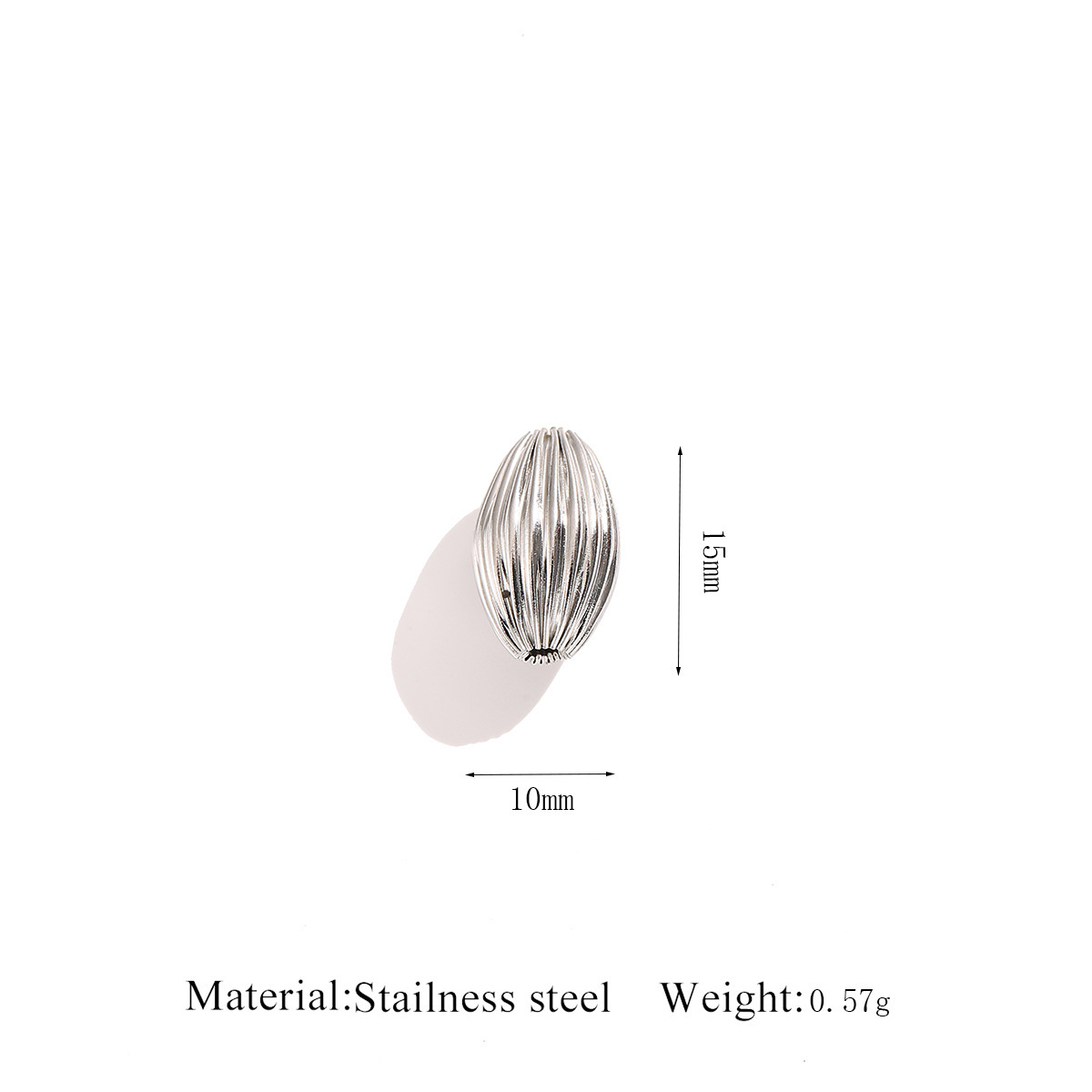steel-colored olive bead inner diameter: 2.4mm
