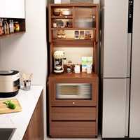 Buffet moderne minimaliste en bois d'ingénierie anti-moisissure, console de rangement en noyer pour salle à manger et salon