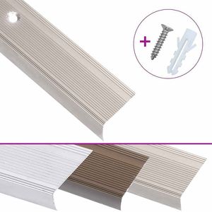 W2B VidaXL moderne Nosings per scale da interno 5 pezzi a forma di L in lega di alluminio 39.4 "Champagne parti in stile moderno per interni - Product Image 5