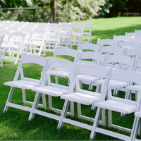 Vente en gros Tables et chaises de salle à manger pliantes en résine blanche pour événements en plein air Jardins Parcs Villas Salons