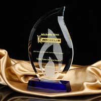 Nouveau trophée en cristal écologique gravé et sculpté en forme de flamme irrégulière, récompense pour réunion annuelle, célébration exceptionnelle