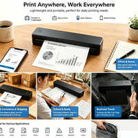 Imprimante thermique portable A4 sans encre, sans fil, personnalisée, légère, pour bureaux, Bluetooth, imprimante thermique portable A4