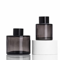 Bouteilles diffuseurs en verre noir translucide de 50 ml, 120 ml, 200 ml, emballage d'aromathérapie avec bouchons noirs