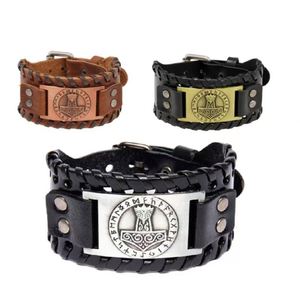 Nouveau Bracelet Viking en Cuir Tressé avec Breloque Tête de Loup Tendance pour Hommes, Large Bracelet en Cuir PU - Product Image 5