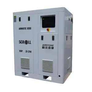 Airstone Zero Oil Silent Long working time 10bar 3.7kW 5HP Air cooled Oil Free Scroll Air Compressor