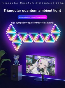 Paneles de Luz LED Triangulares RGB, Luz Cuántica, Sincronización con Música, Control Remoto por Aplicación, Decoración Modular para Habitación de Juegos o Dormitorio, CE RoHS - Product Image 2