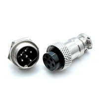 Connecteur d'aviation circulaire métallique Soulin GX16 en laiton, IP68, 6 broches, montage sur panneau, adaptateur mâle/femelle