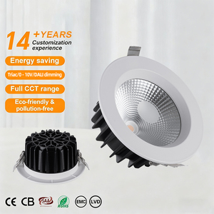 Slim <b>LED</b> Recessed Downlight Commercial 6 Inch Anti Glare 3CCT 5000K for Kitchen Dining Living Room Aluminium Fixture Downlight - Product Image 1