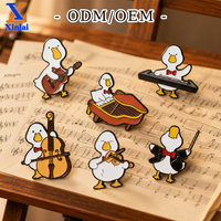 Lot de badges émaillés Orchestre Canard Amusant, motifs animaux de dessin animé et musique, pour sacs, vestes, cadeaux et objets de collection