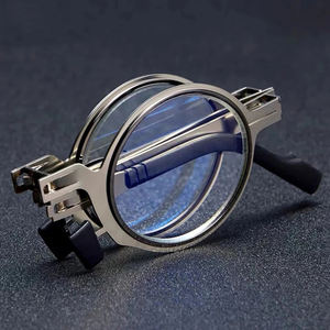 Gafas de Lectura Plegables Portátiles al por Mayor para Hombre, Montura Metálica Redonda y Cuadrada, Gafas Anti Luz Azul para Presbicia con Dioptrías - Product Image 1