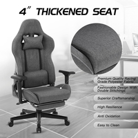 Chaise de jeu Chaise de bureau en tissu pour ordinateur Chaise de bureau Vidéo Lumbar Racing Swivel Recliner Task Gamer Chaise de jeu vidéo Hauteur réglable