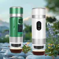 Machine à café personnelle portable semi-automatique à écran LED 80 ml avec système de brassage à écran tactile et système d'eau chaude, alimentée par batterie