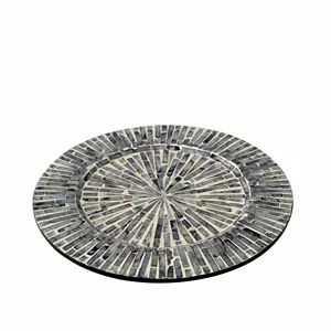 Plateau de service d'incrustation en nacre, meilleure vente, assiettes de plateau de serpillière de luxe haut de gamme pour le dîner, le mariage et la décoration - Product Image 2