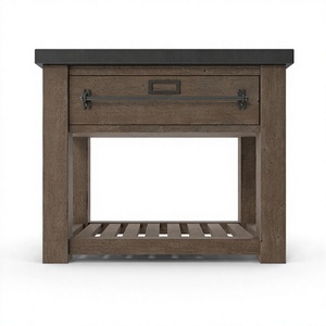High Quality Luxury Solid Wood Nightstand Modern European <b>Black</b> Top Convertible One Storage Drawer Bedroom Apartment Use - Product Image 1