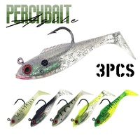 Leurre de pêche bionique transfrontalier lesté au plomb avec hameçon 65g/6cm, leurre de pêche à queue en T, appât artificiel dur irisé, lot de 3 pièces