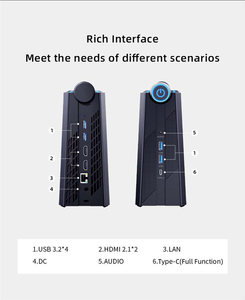 Mới AM08 Pro AMD r-yzen <span class=keywords><strong>9</strong></span> 6900hx PC 8 lõi 16 chủ đề M.2 NVMe 2TB Wifi 6 4USB 1type-c ba màn hình chơi game Mini PC DDR5 - Product Image 5