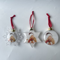 Boules de Noël vierges en PS durables, personnalisables, en forme de cœur irrégulier et de flocon de neige, pendentifs pour sapin de Noël, décorations de fêtes
