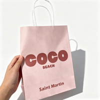 Sac en papier rose personnalisé, écologique et de haute qualité pour l'emballage de vêtements et de chaussures