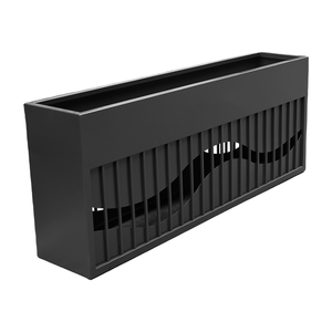 Jardinière rectangulaire en métal pour l'extérieur, pot de fleurs en acier inhabituel pour parc, art urbain extérieur, boîte à fleurs artificielles - Product Image 1