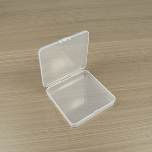 Square Plastic <b>Storage</b> <b>Box</b> 10.6x10.6x1.9cm Transparent Covered For Business Cards <b>Small</b> Parts Organizing - Product Image 1