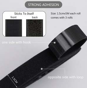 Bande de fixation auto-adhésive réutilisable multifonction écologique, attaches de câbles double face avec crochets et boucles souples - Product Image 5