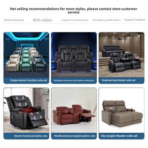 Canapé électrique simple et fonctionnel en cuir de vachette en cuir véritable pour petit appartement salon Home cinéma confortable - Product Image 4