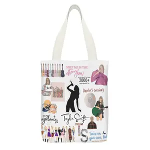 Hot Sell Singer Taylor Bags Swift Albums Eras Tour Inspired Canvas Tote Bag for Girls Taylor Merchandise Music Lover Gifts