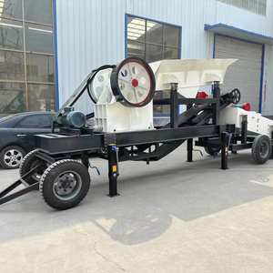 Concasseur à mâchoires 200, 15 tonnes par heure, concasseur de pierres mobile avec moteur AC, machine de concassage portable à haute efficacité - Product Image 1