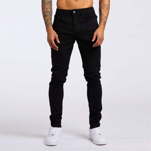 High Quality Hole Tight Stretch Denim <b>Jeans</b> Mid Waist Micro <b>Elastic</b> Custom Cross-pants Slim Fit Casual Men <b>Jeans</b> - Product Image 5