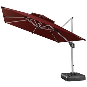 Sombrilla Doble Tipo Cantilever de 3x3 Metros con Logotipo Personalizado, para <span class=keywords><strong>Patio</strong></span>, Piscina, Jardín, de Aluminio con Base - Product Image 1