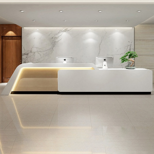 Fiberglass Bespoke Front Desk Luxury <b>Reception</b> <b>Counter</b> Art Design for Mall Hotel Office - Product Image 5