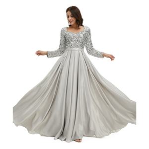 Фабричная элегантная кружевная атласная длинная юбка с блестками, длинное вечернее платье для выпускного вечера - Product Image 5