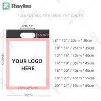 Sacs en plastique personnalisés RAYBO avec logo pour vêtements, sacs de transport à poignée découpée pour boutiques et commerces de détail