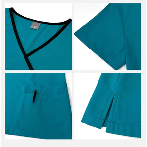 Uniforme Médico de Enfermera con Bolsillo, Modelo 42169, Camisa de Trabajo de Spandex, Traje Elegante para Mujer, Uniforme de Enfermería Floral, Uniforme Médico para Doctora - Product Image 3