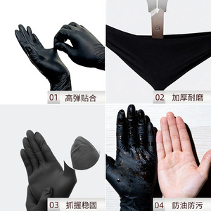 Guantes de Nitrilo Desechables No Estériles Sin Látex Tallas S M L Para Uso Doméstico, Belleza, Teñido de Cabello, Tatuajes, Origen Guangdong - Product Image 4