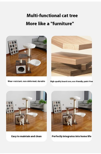 Arbre à chat multifonctionnel de luxe en bois massif avec lit spécial pour chat et <span class=keywords><strong>griffoir</strong></span> intégré - Product Image 5