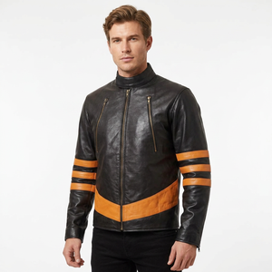 Nouvelle arrivée, veste en cuir matelassée pour homme, durable, pour l'hiver, avec poches avant, fermeture éclair, style décontracté, veste en cuir véritable - Product Image 2