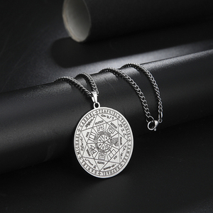 Kalung Liontin Sigil 7 <span class=keywords><strong>Archangels</strong></span> Pria, Kalung Jimat Ajaib <span class=keywords><strong>Archangels</strong></span> Pentakel Baja Tahan Karat - Product Image 3