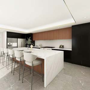 Ensemble de placards complets sur mesure en PVC/lacquer, placards de cuisine modernes en vinyle, petits, provenant d'un fournisseur du Guangdong - Product Image 1