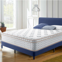 Vente de gros Matelas de lit ignifugé UK Euro Top Queen King Size mousse à mémoire de forme Matelas hybride roulé dans une boîte en carton pour matelas