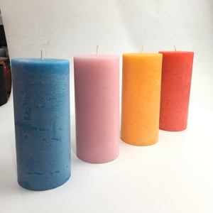 Velas de Pilar decorativas elegantes rústicas Velas grandes de color <span class=keywords><strong>verde</strong></span> oliva - Product Image 2