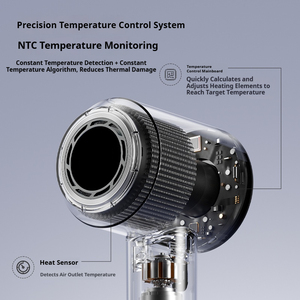 Secador de Pelo Silencioso de 110.000 RPM con Motor BLDC, Pantalla LED de Temperatura, Diseño de Canal de Aire, Autolimpieza y Temperatura Constante <span class=keywords><strong>NTC</strong></span> - Product Image 6