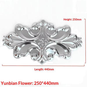 Fleur de porte moderne en acier inoxydable 304 avec motif nuage, couronne de fleurs, nœud de vœux, fleur de rideau en jade, design estampé simple face - Product Image 5