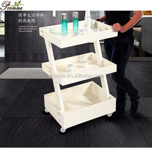 Salon de beauté simple Salon blanc Chariot d'esthéticienne Salon utilitaire Chariot roulant avec roues - Product Image 5